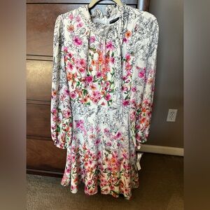 NWT Maggy London Multicolor Floral Long Sleeve Dress